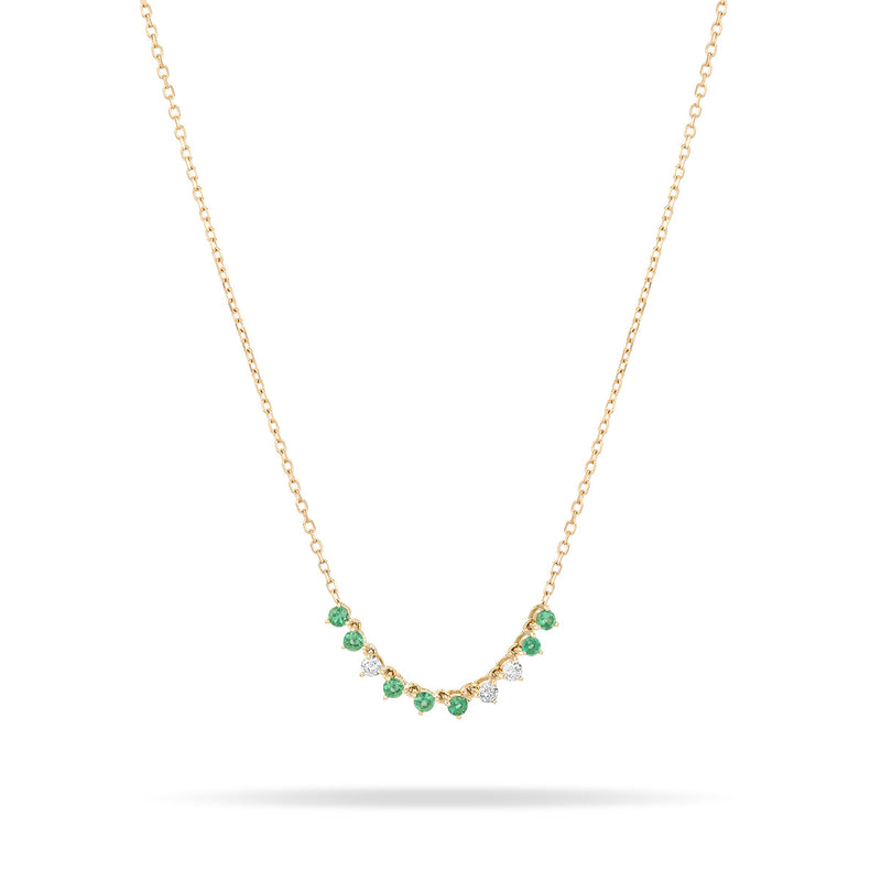 Emerald + Diamond Rounds Chain Necklace