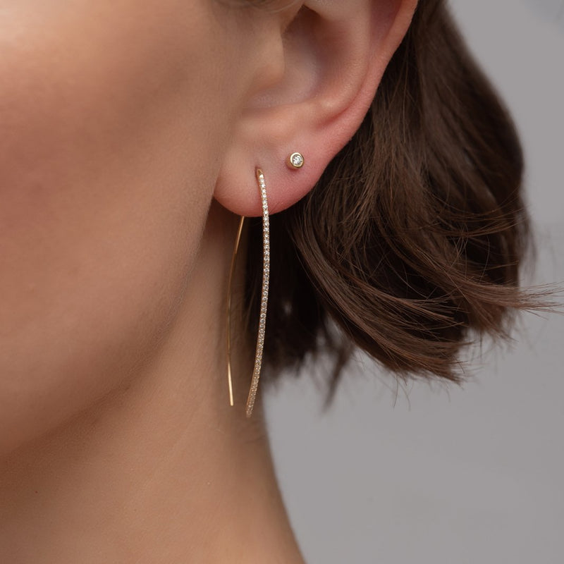 Pave Diamond Wire Earrings