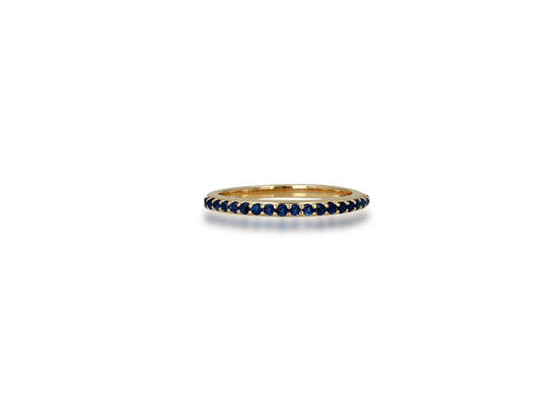 Pave Blue Sapphire Band Ring