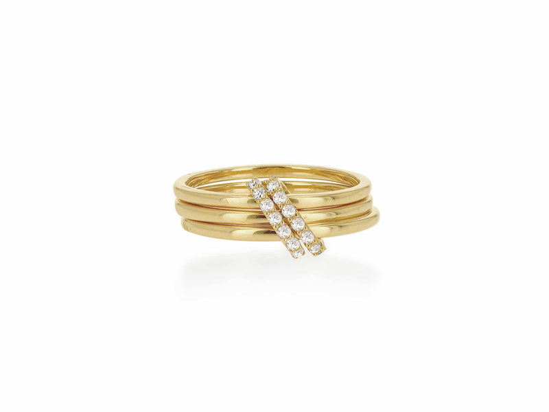 Gold Ring with Diamond Connector