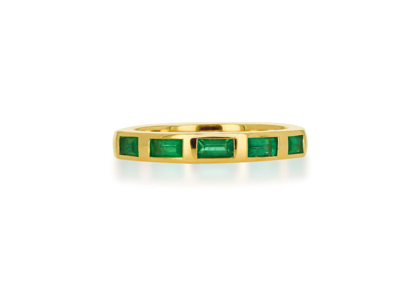 Emerald Baguette Band Ring