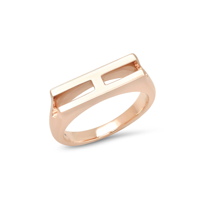 Chunky Initial Ring Rose Gold