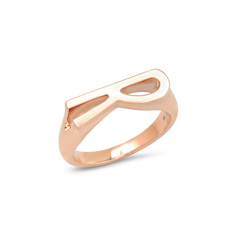 Chunky Initial Ring Rose Gold