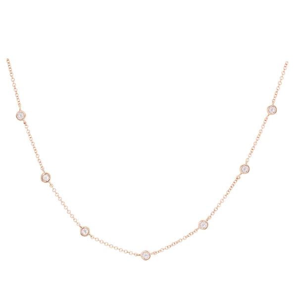 14kt Gold Diamond Bezel Choker Necklace