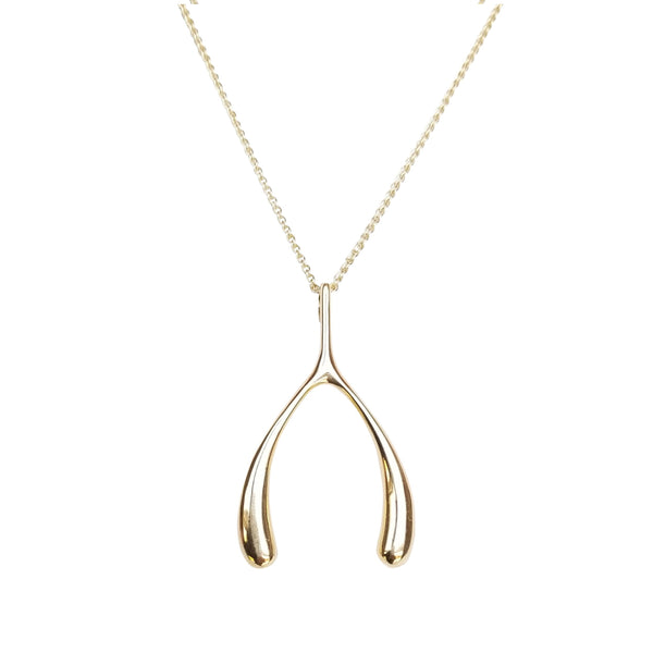 Diamond Wishbone Pendant - Zoe Lev Jewelry