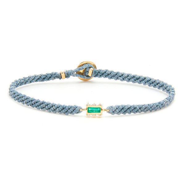 Emerald Mosaic Charm Macrame Bracelet