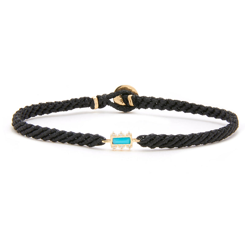 Turquoise Mosaic Charm Macrame Bracelet