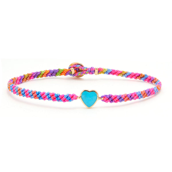 Turquoise Heart Macrame Bracelet