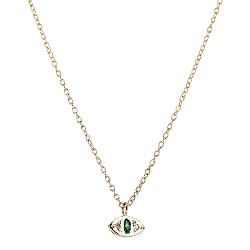 Cat Eye Emerald Necklace