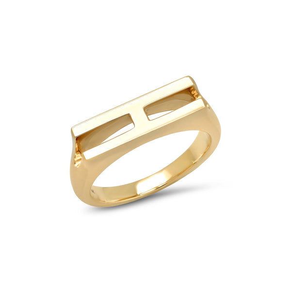 Chunky Initial Ring Yellow Gold