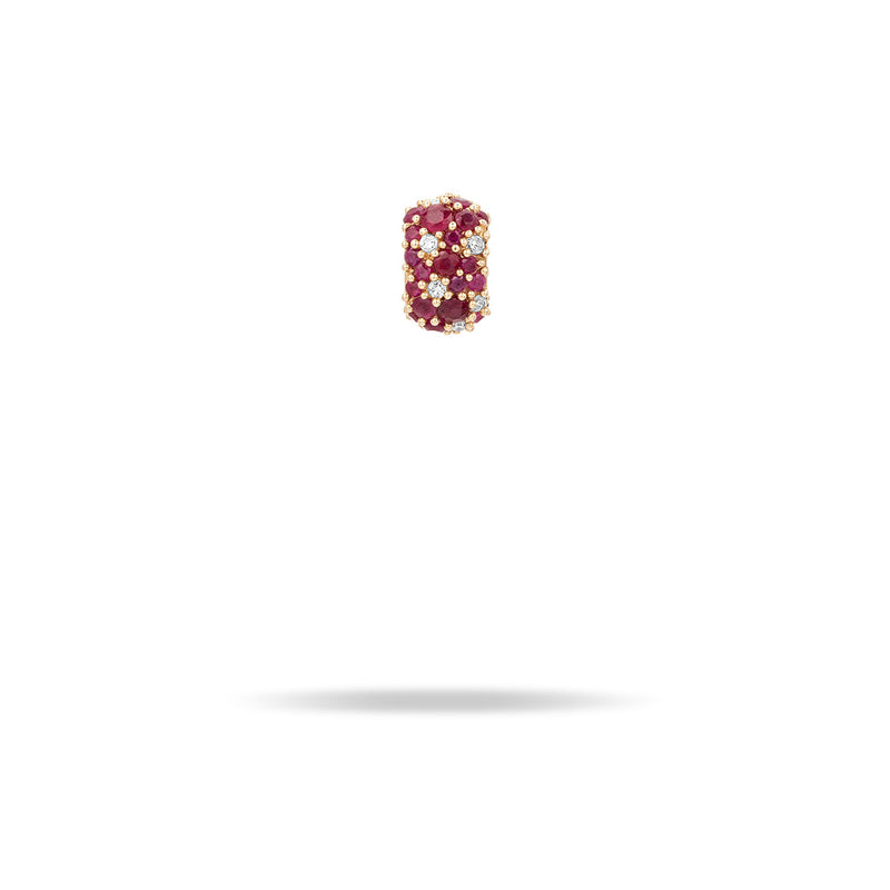 Wide Ruby + Diamond Pavé Bead