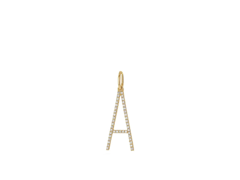 Oversized Diamond Letter Charm Without Chain
