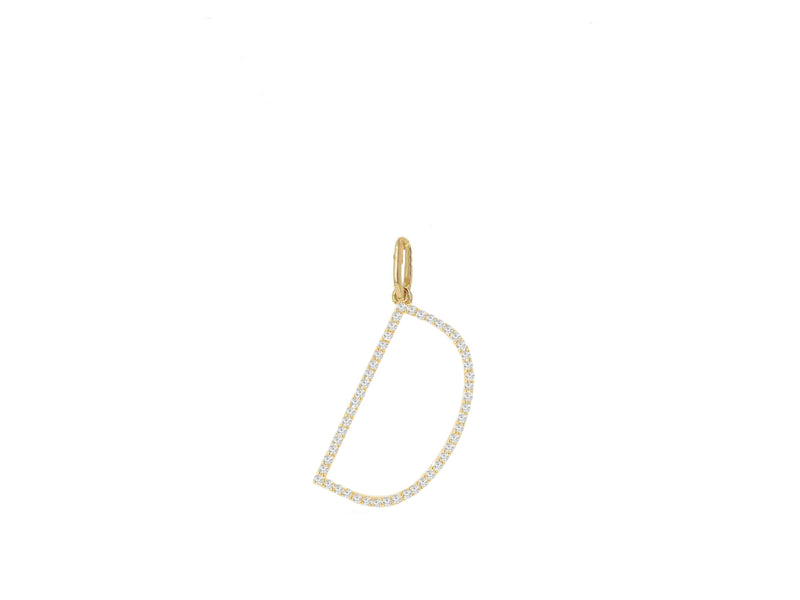 Oversized Diamond Letter Charm Without Chain
