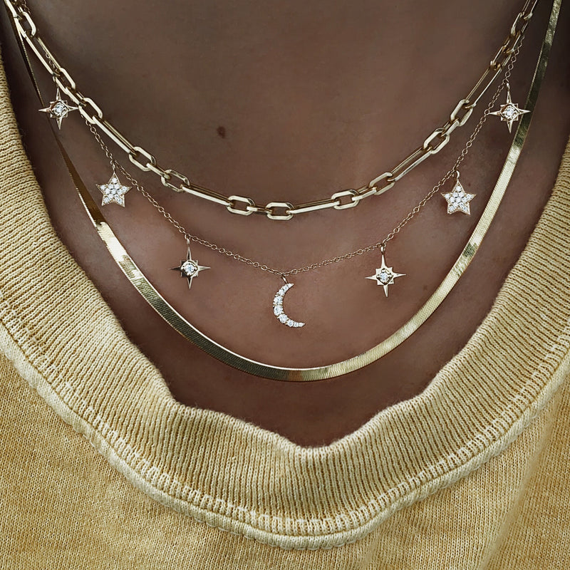 14kt Gold and Diamond It's Written in the Stars Charm Necklace