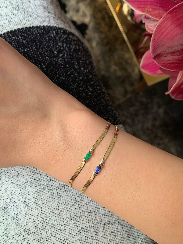 Emerald Herringbone Bracelet
