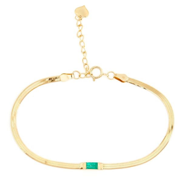Emerald Herringbone Bracelet
