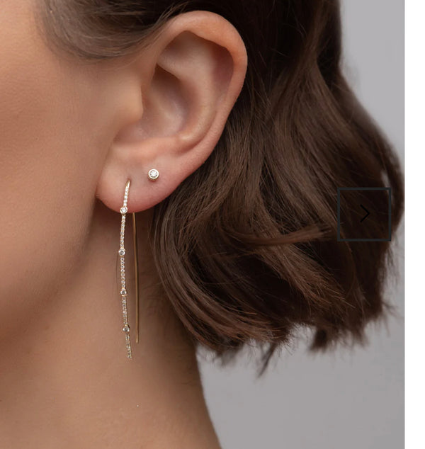 Mixed Diamond Wire Earrings