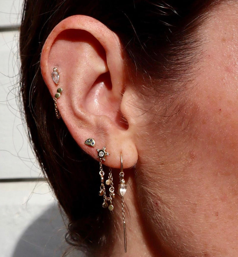 Diamond Star Chain Earrings