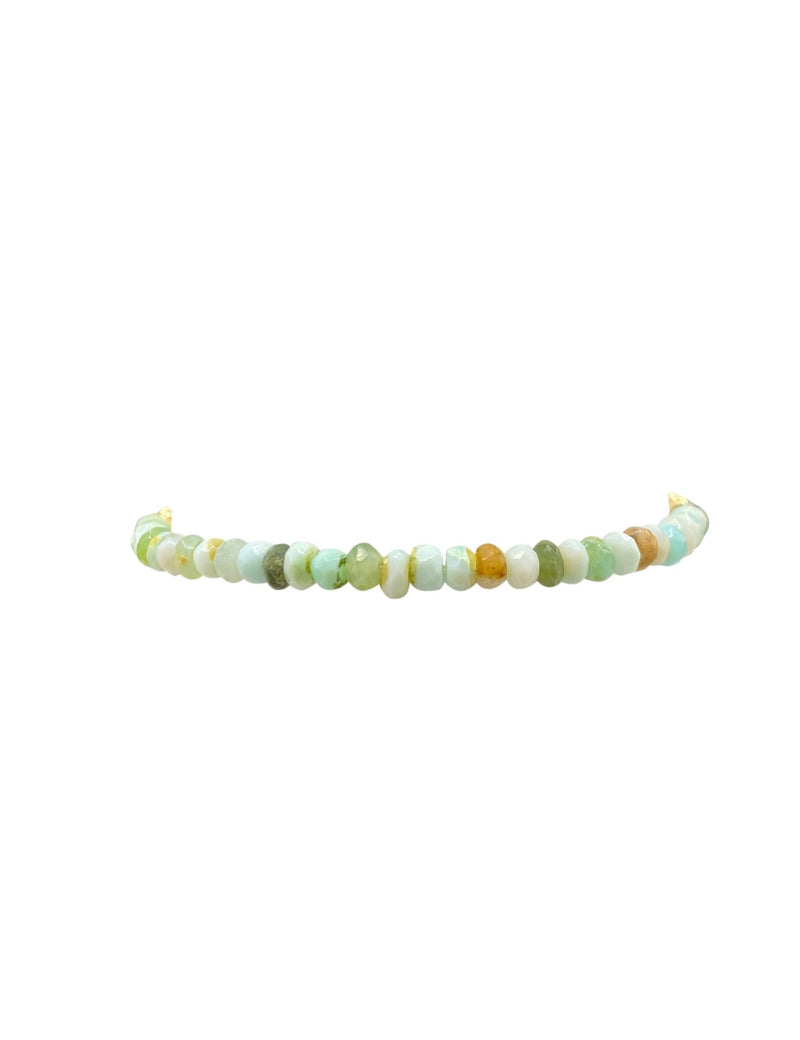 4MM YELLOW GOLD FILLED BRACELET WITH PERUVIAN OPAL ACROSS