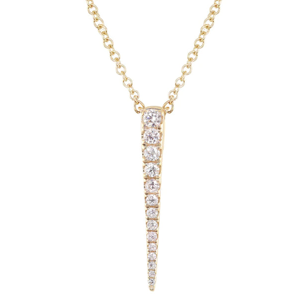 14kt Gold Single Diamond Spike Necklace