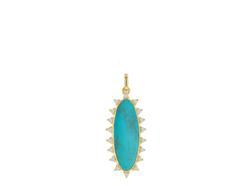 Oval Turquoise Charm with Diamonds