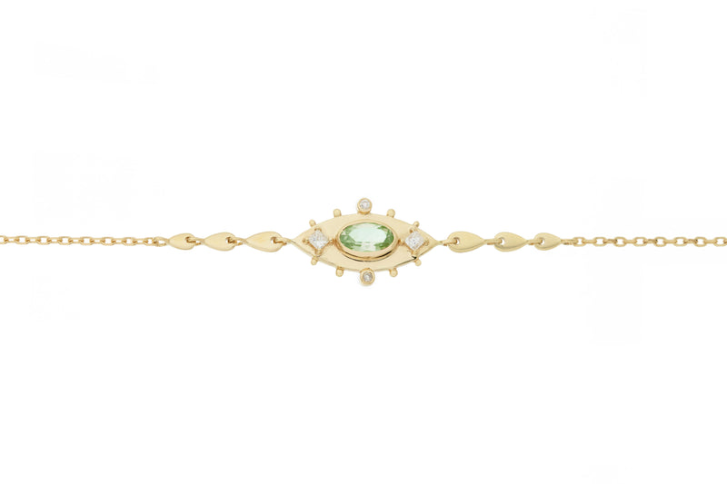 Tourmaline and Diamond Eye Bracelet