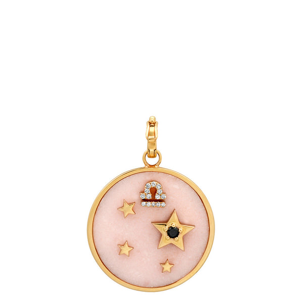 Large Pink Opal Zodiac Pendant