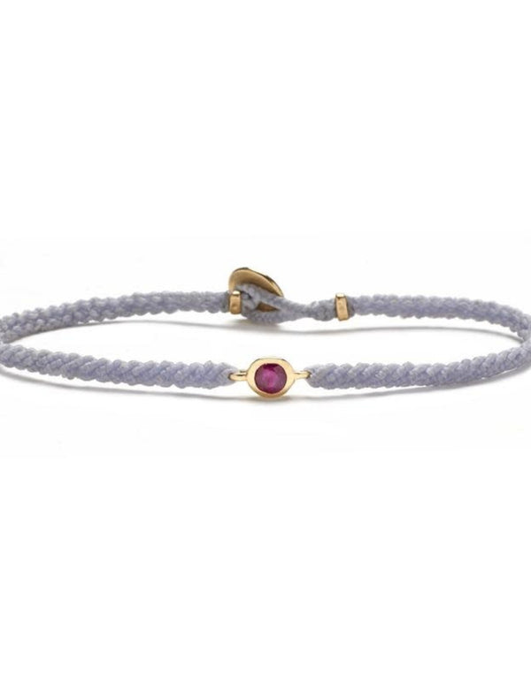 Ruby or Sapphire Macrame bracelet