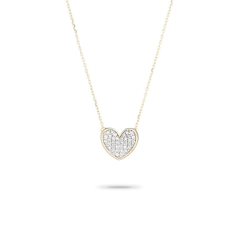 Pave Folded Heart Necklace
